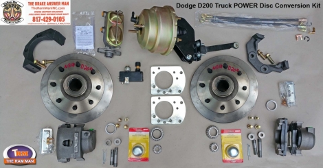 1961-1971 Dodge D200 Truck Front POWER Disc Brake Conversion Kit - Standard Rotors